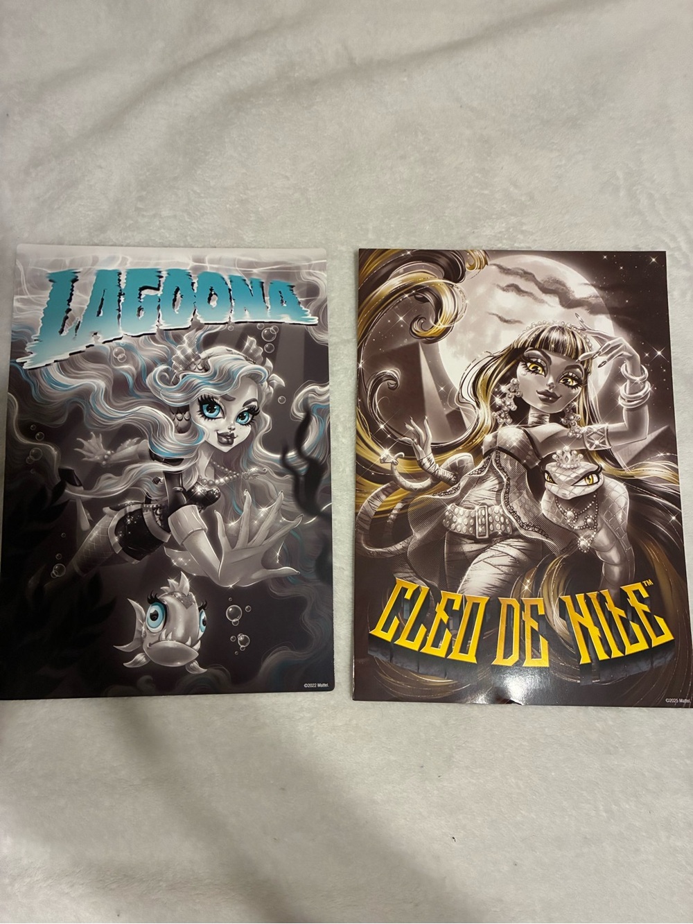 monster high Lagoona & Cleo de Nile Art Prints - Teal, Yellow, Gray